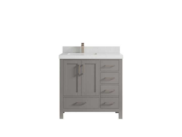 Malibu 36 in. W x 22 in. D Left Offset Sink Bathroom Vanity - photo 13