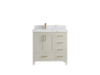 Malibu 36 in. W x 22 in. D Left Offset Sink Bathroom Vanity - Willow Bath and Vanity