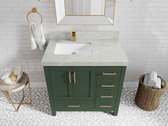 Malibu 36 in. W x 22 in. D Left Offset Sink Bathroom Vanity - photo 32