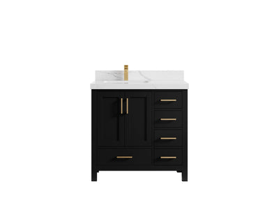 Malibu 36 in. W x 22 in. D Left Offset Sink Bathroom Vanity - Willow Bath and Vanity