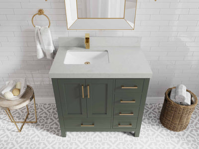 Malibu 36 in. W x 22 in. D Left Offset Sink Bathroom Vanity - Willow Bath and Vanity