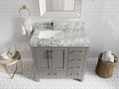 Malibu 36 in. W x 22 in. D Left Offset Sink Bathroom Vanity - photo 10