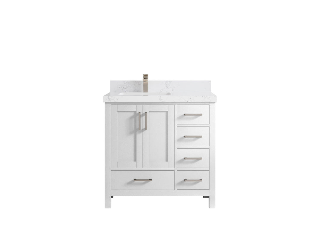 Malibu 36 in. W x 22 in. D Left Offset Sink Bathroom Vanity - Willow Bath and Vanity