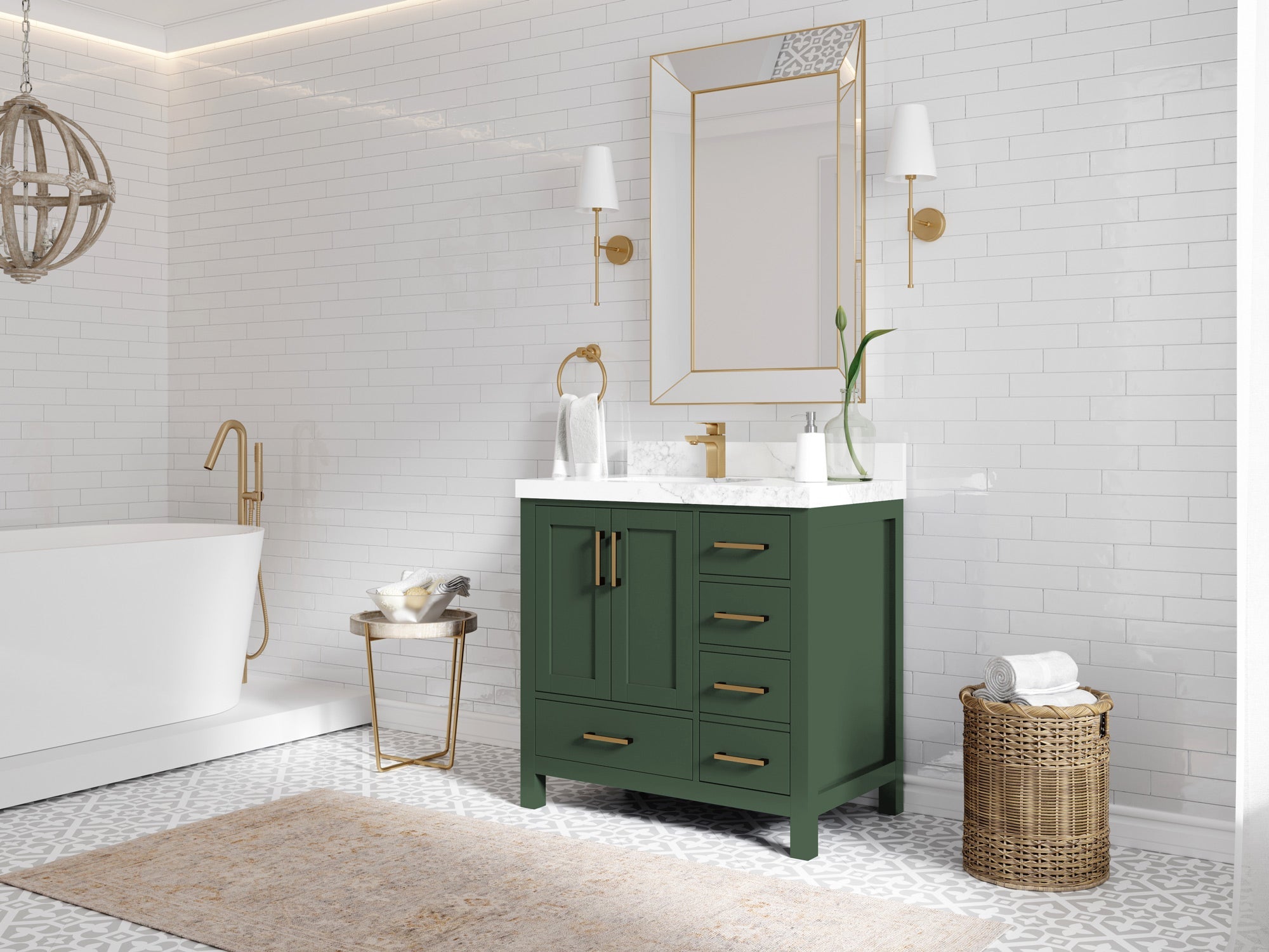 Malibu 36 in. W x 22 in. D Left Offset Sink Bathroom Vanity - Willow Bath and Vanity
