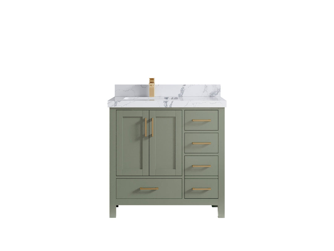 Malibu 36 in. W x 22 in. D Left Offset Sink Bathroom Vanity - Willow Bath and Vanity