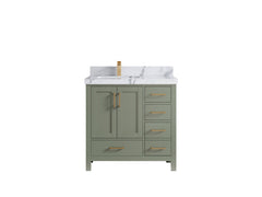 Malibu 36 in. W x 22 in. D Left Offset Sink Bathroom Vanity - photo 20