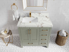 Malibu 36 in. W x 22 in. D Left Offset Sink Bathroom Vanity - photo 37
