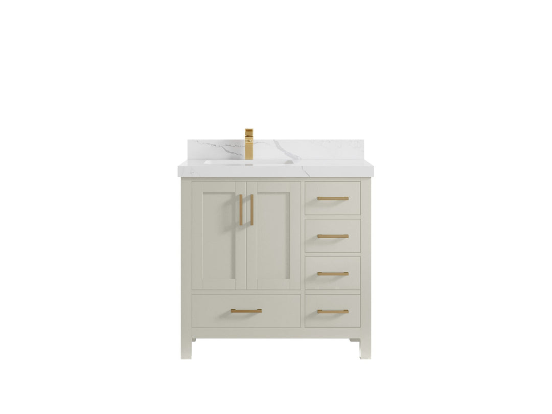Malibu 36 in. W x 22 in. D Left Offset Sink Bathroom Vanity - Willow Bath and Vanity
