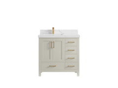 Malibu 36 in. W x 22 in. D Left Offset Sink Bathroom Vanity - photo 17