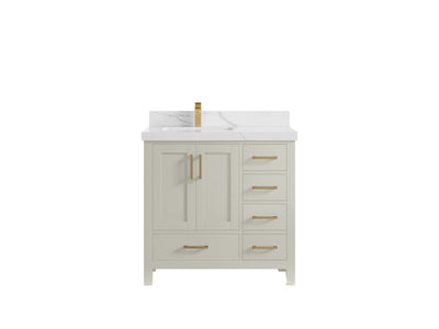 Malibu 36 in. W x 22 in. D Left Offset Sink Bathroom Vanity - Willow Bath and Vanity