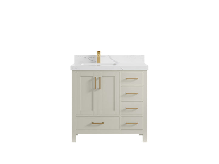 Malibu 36 in. W x 22 in. D Left Offset Sink Bathroom Vanity - photo 17