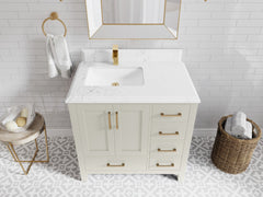 Malibu 36 in. W x 22 in. D Left Offset Sink Bathroom Vanity - photo 24
