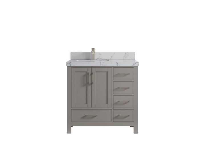 Malibu 36 in. W x 22 in. D Left Offset Sink Bathroom Vanity - photo 43