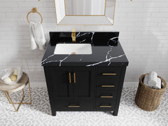 Malibu 36 in. W x 22 in. D Left Offset Sink Bathroom Vanity - photo 8
