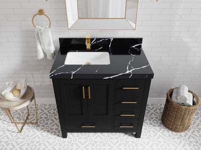 Malibu 36 in. W x 22 in. D Left Offset Sink Bathroom Vanity - Willow Bath and Vanity