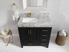 Malibu 36 in. W x 22 in. D Left Offset Sink Bathroom Vanity - photo 10