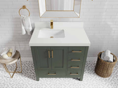 Malibu 36 in. W x 22 in. D Left Offset Sink Bathroom Vanity - photo 49