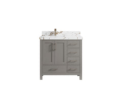 Malibu 36 in. W x 22 in. D Left Offset Sink Bathroom Vanity - photo 37