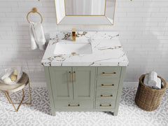 Malibu 36 in. W x 22 in. D Left Offset Sink Bathroom Vanity - photo 39