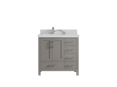Malibu 36 in. W x 22 in. D Left Offset Sink Bathroom Vanity - photo 15