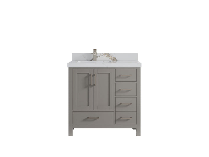 Malibu 36 in. W x 22 in. D Left Offset Sink Bathroom Vanity - photo 15