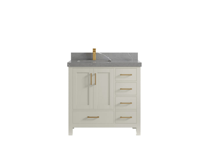 Malibu 36 in. W x 22 in. D Left Offset Sink Bathroom Vanity - photo 33