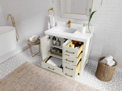 Malibu 36 in. W x 22 in. D Left Offset Sink Bathroom Vanity - photo 3