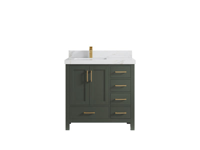 Malibu 36 in. W x 22 in. D Left Offset Sink Bathroom Vanity - Willow Bath and Vanity