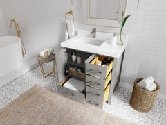 Malibu 36 in. W x 22 in. D Left Offset Sink Bathroom Vanity - photo 3