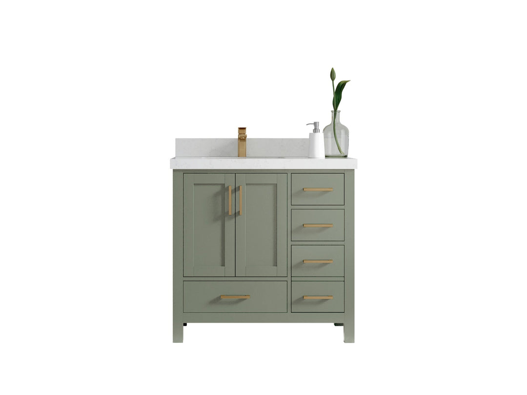 Malibu 36 in. W x 22 in. D Left Offset Sink Bathroom Vanity - Willow Bath and Vanity