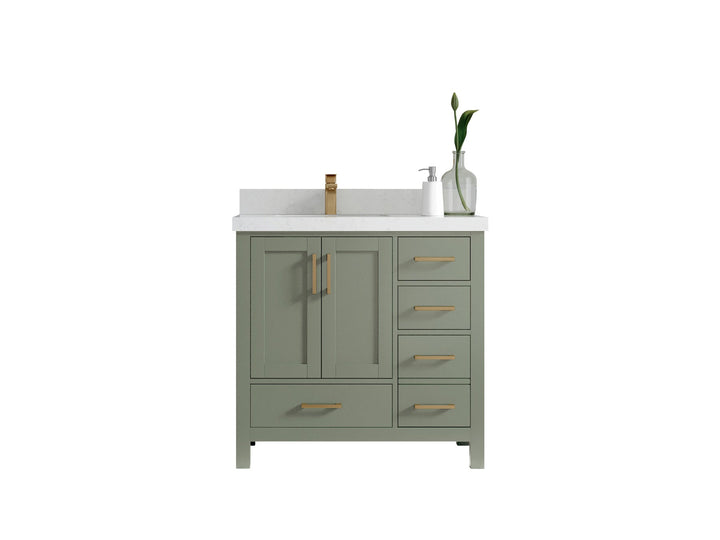 Malibu 36 in. W x 22 in. D Left Offset Sink Bathroom Vanity - photo 1