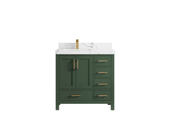 Malibu 36 in. W x 22 in. D Left Offset Sink Bathroom Vanity - photo 41