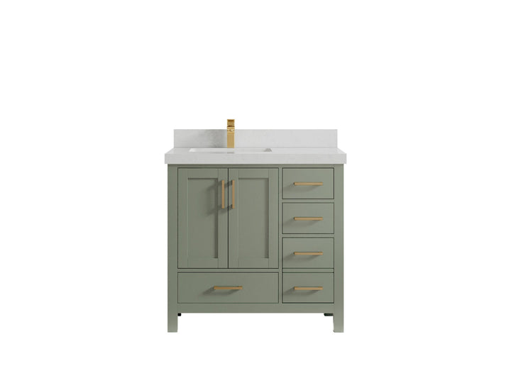 Malibu 36 in. W x 22 in. D Left Offset Sink Bathroom Vanity - photo 10