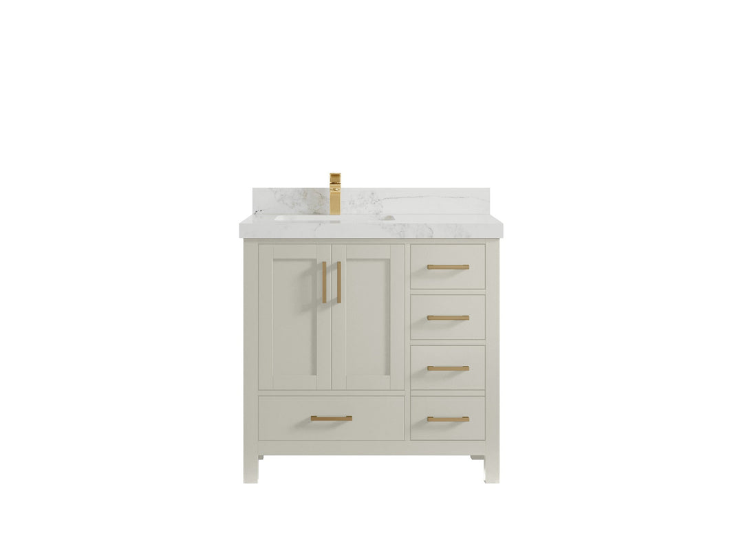 Malibu 36 in. W x 22 in. D Left Offset Sink Bathroom Vanity - Willow Bath and Vanity