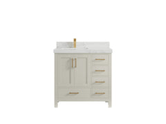 Malibu 36 in. W x 22 in. D Left Offset Sink Bathroom Vanity - photo 19