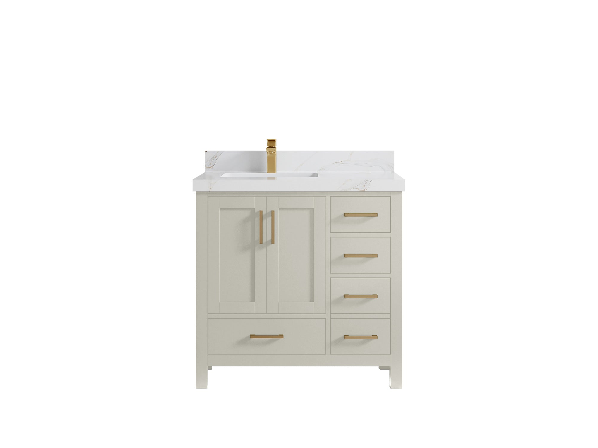 Malibu 36 in. W x 22 in. D Left Offset Sink Bathroom Vanity - Willow Bath and Vanity