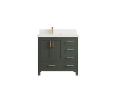 Malibu 36 in. W x 22 in. D Left Offset Sink Bathroom Vanity - photo 50
