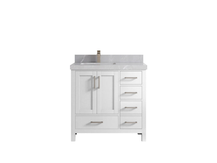 Malibu 36 in. W x 22 in. D Left Offset Sink Bathroom Vanity - photo 31