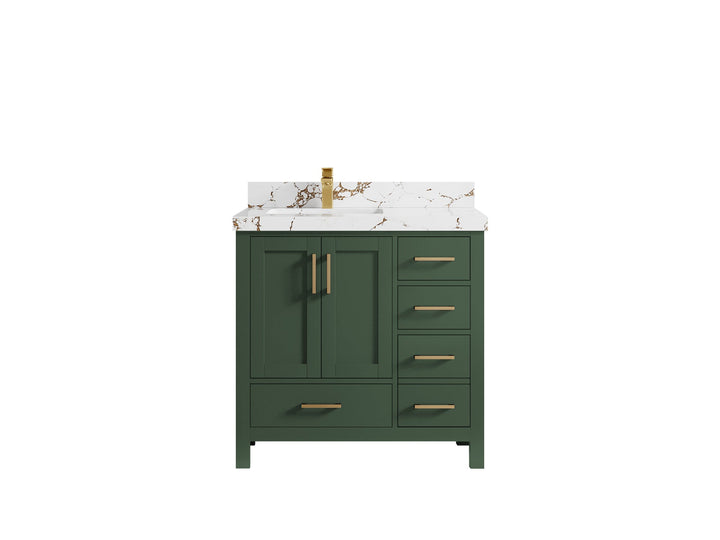 Malibu 36 in. W x 22 in. D Left Offset Sink Bathroom Vanity - photo 37