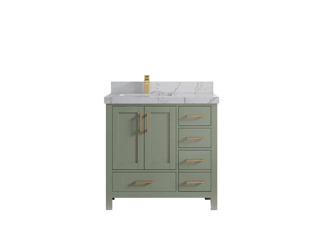 Malibu 36 in. W x 22 in. D Left Offset Sink Bathroom Vanity - Willow Bath and Vanity