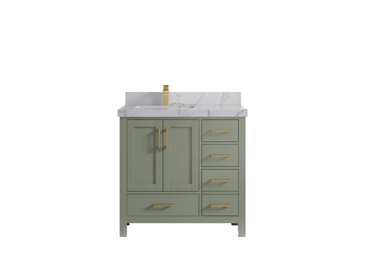 Malibu 36 in. W x 22 in. D Left Offset Sink Bathroom Vanity - photo 44
