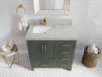 Malibu 36 in. W x 22 in. D Left Offset Sink Bathroom Vanity - Willow Bath and Vanity