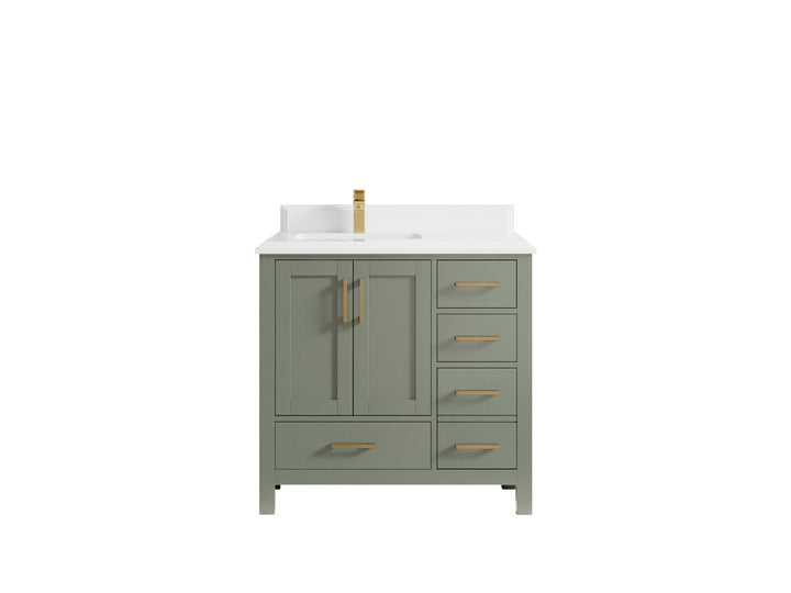 Malibu 36 in. W x 22 in. D Left Offset Sink Bathroom Vanity - photo 30