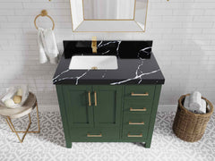 Malibu 36 in. W x 22 in. D Left Offset Sink Bathroom Vanity - photo 8