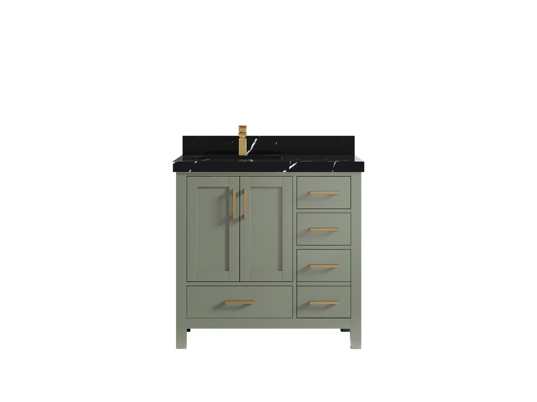 Malibu 36 in. W x 22 in. D Left Offset Sink Bathroom Vanity - Willow Bath and Vanity