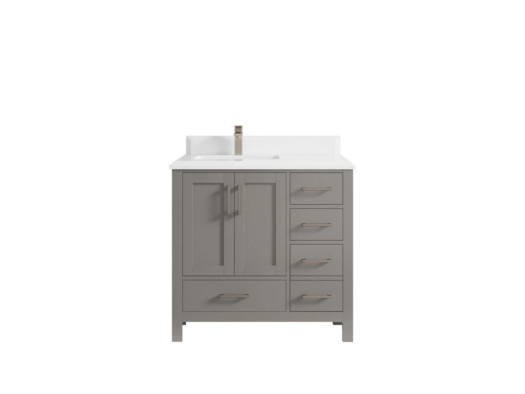 Malibu 36 in. W x 22 in. D Left Offset Sink Bathroom Vanity - Willow Bath and Vanity