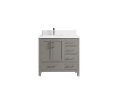 Malibu 36 in. W x 22 in. D Left Offset Sink Bathroom Vanity - photo 29