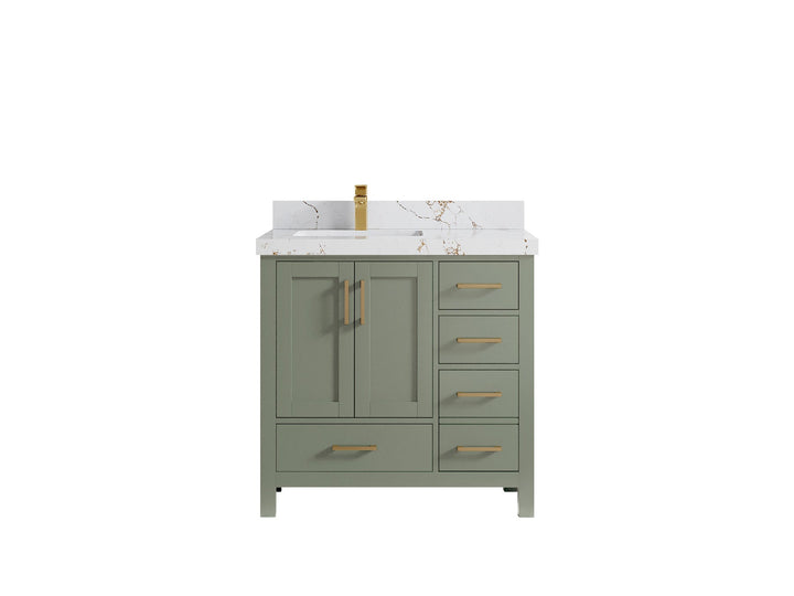 Malibu 36 in. W x 22 in. D Left Offset Sink Bathroom Vanity - photo 40