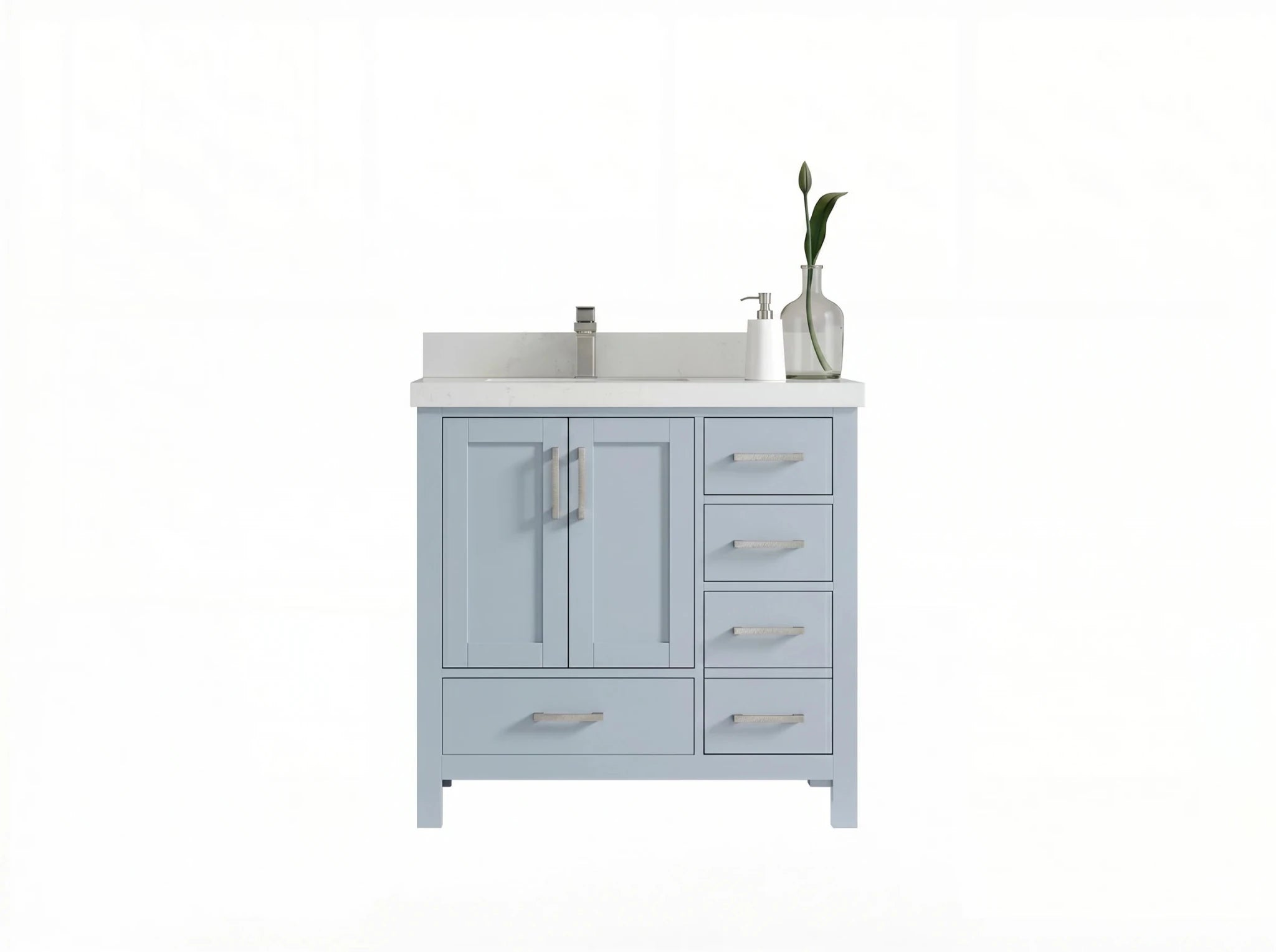 Malibu 36 in. W x 22 in. D Left Offset Sink Bathroom Vanity - Willow Bath and Vanity