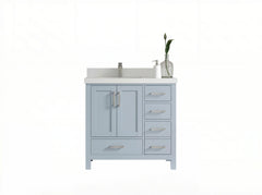 Malibu 36 in. W x 22 in. D Left Offset Sink Bathroom Vanity - photo 1